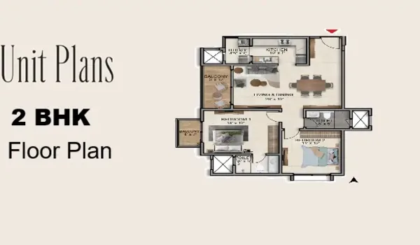 Featured Image of Prestige Ivy Green 2 BHK Floor Plan
