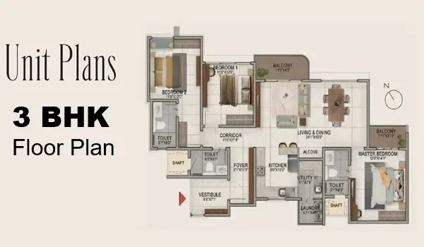 Featured Image of Prestige Ivy Green 3 BHK Floor Plan